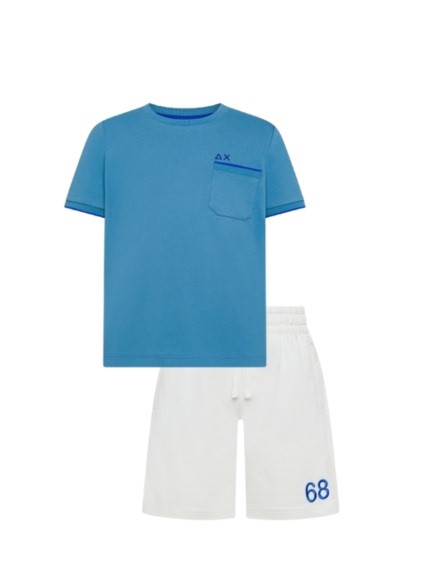 Completo t-shirt mezza manica con tascchino e bermuda