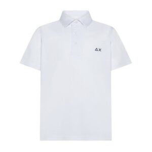 T-shirt polo mezza manica con logo ricamato