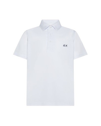 T-shirt polo mezza manica con logo ricamato