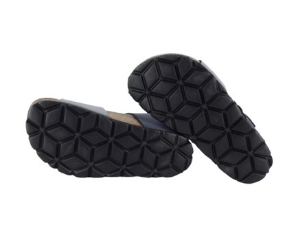 Sandalo in eco pelle bicolor con doppia fibbia