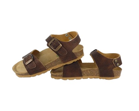 Sandalo in eco pelle con doppia fibbia