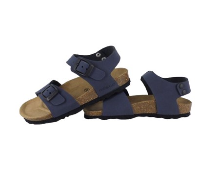 Sandalo in eco pelle con doppia fibbia