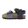 Sandalo in eco pelle bicolor con doppia fibbia