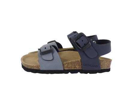 Sandalo in eco pelle bicolor con doppia fibbia