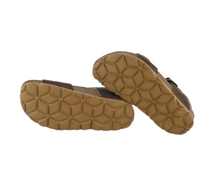 Sandalo in eco pelle con doppia fibbia
