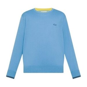 Maglione in cotone con logo e bordi a contrasto