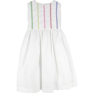 Vestito smanicato con nastrini colorati