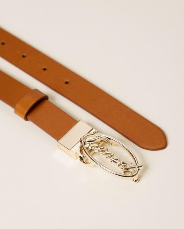 Cintura in eco pelle reversibile con logo