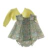 Completo vestito fiorato e coulotte con giacchino