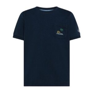T-shirt mezza manica con taschino e ricamo