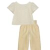 Completo blusa ricamata e pantalone