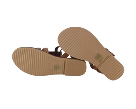 Sandalo in pelle alla schiava con borchie e fibbie