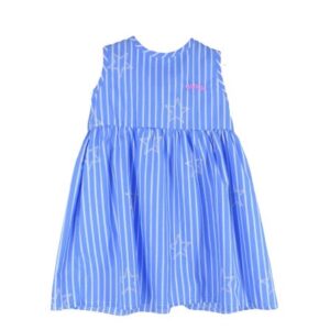 Vestito smanicato a righe