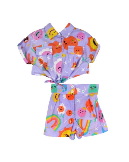 Completo lovely camicia crop e short