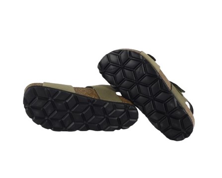 Sandalo in eco pelle con velcro e fibbia