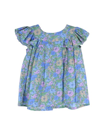 Completo camicia fantasia floreale e gonna/short