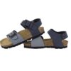 Sandalo in eco pelle bicolor con doppia fibbia