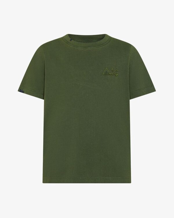 T-shirt mezza manica con ricamo logo vintage sul retro