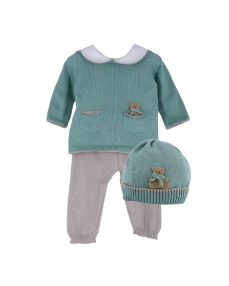 Completo manica lunga orsetti con cappellino