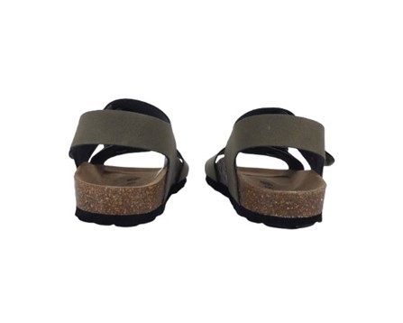 Sandalo in eco pelle con velcro e fibbia