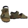 Sandalo in eco pelle con velcro e fibbia