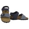 Sandalo in eco pelle bicolor con doppia fibbia