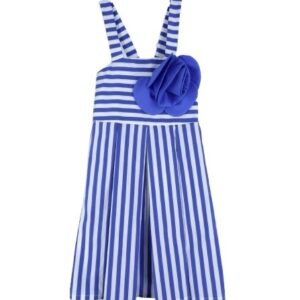 Vestito a righe con fiore