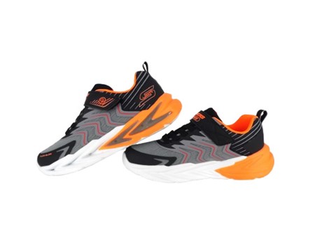 0B4CB0BC597C261D7EBA783608DE3F49_ Scarpa ginnica con finti lacci e velcro con led