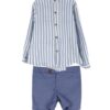 Completo camicia a righe e bermuda