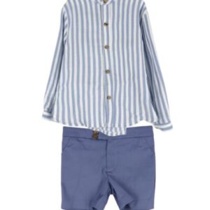 Completo camicia a righe e bermuda
