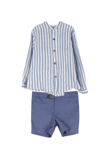 Completo camicia a righe e bermuda