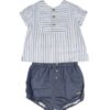 Completo camicia a righe e coulotte