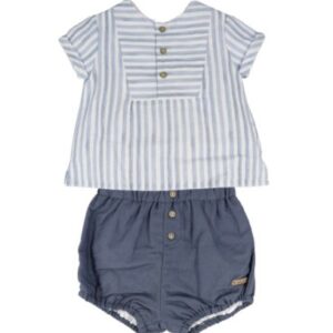 Completo camicia a righe e coulotte