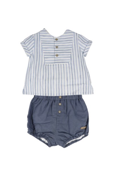 Completo camicia a righe e coulotte