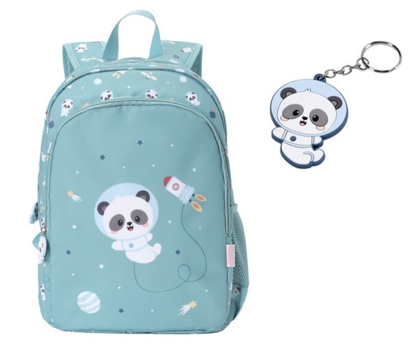 Zaino pandas in space con portachiavi
