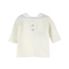 Completo due pezzi ricamo fiocchetti con cappellino pon pon