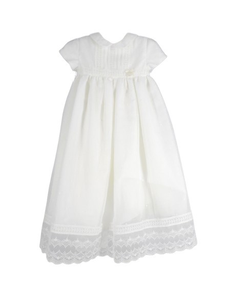 Vestito battesimale lungo con pizzo