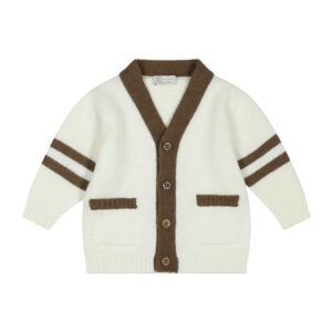 Cardigan bicolor in lana