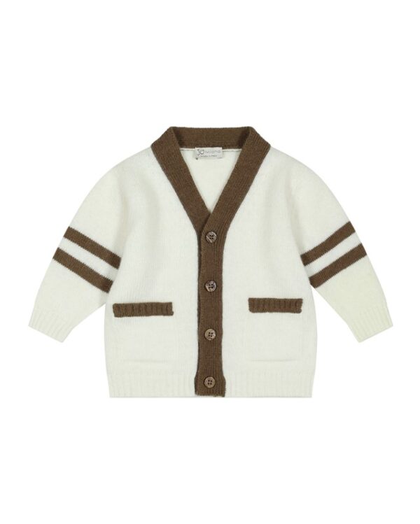 Cardigan bicolor in lana