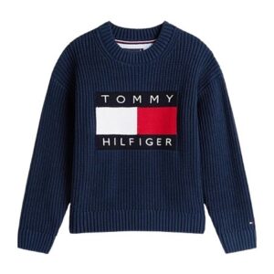 Maglione in maglia grossa con maxi logo