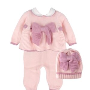 Completo due pezzi con fiocco e cappellino