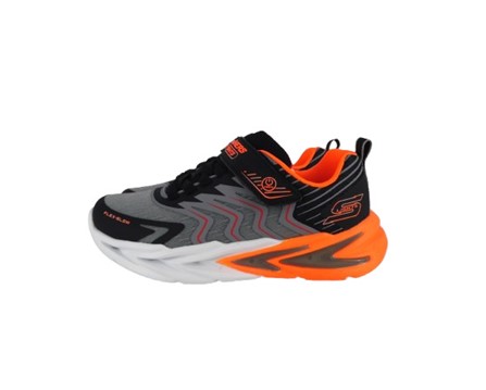 C878E86C0EF91880D12EA12A18209706_ Scarpa ginnica con finti lacci e velcro con led