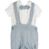 Completo camicia e salopette con papillon