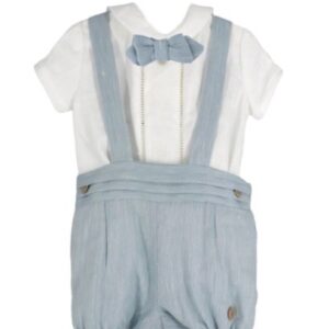Completo camicia e salopette con papillon