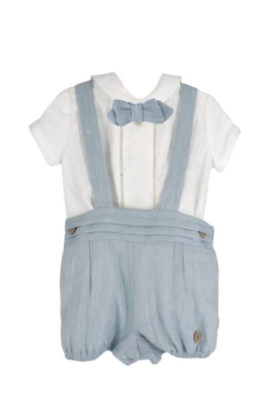 Completo camicia e salopette con papillon
