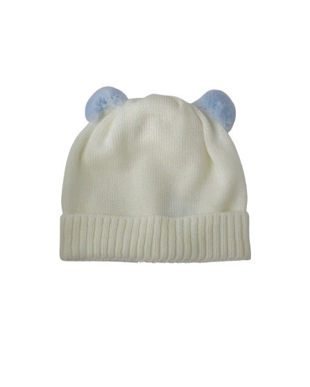 Completo due pezzi ricamo fiocchetti con cappellino pon pon