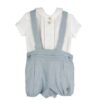 Completo camicia e salopette con papillon