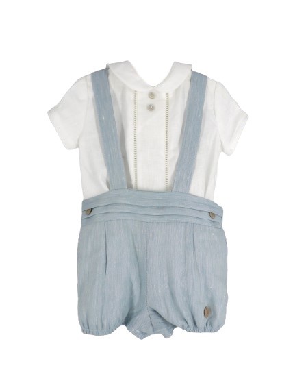 Completo camicia e salopette con papillon