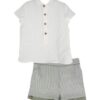 Completo camicia e bermuda a righe