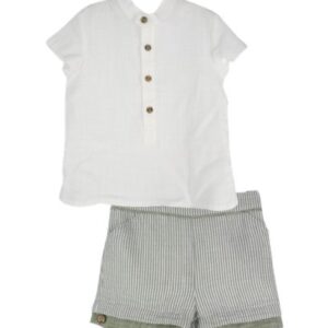 Completo camicia e bermuda a righe